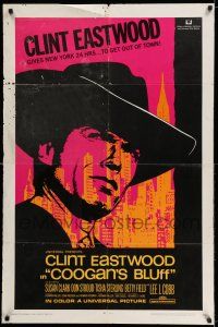 8f159 COOGAN'S BLUFF 1sh '68 art of Clint Eastwood in New York City, directed by Don Siegel!