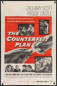8f164 COUNTERFEIT PLAN 1sh '57 the inside story of the world's biggest counterfeiting ring!