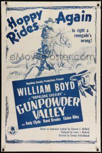 8f195 DEVIL'S PLAYGROUND 1sh R55 William Boyd as western cowboy Hopalong Cassidy, poker!