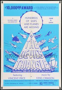 8f196 DEVIL'S TRIANGLE 1sh '70 hundreds of ships and planes are missing in the Bermuda Triangle!