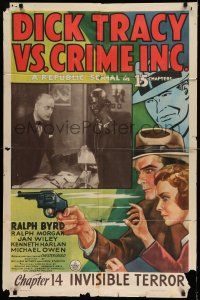 8f199 DICK TRACY VS. CRIME INC. chapter 14 1sh '41 art of detective Ralph Byrd, Invisible Terror!