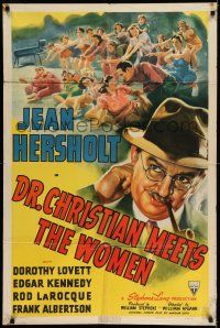 8f213 DR CHRISTIAN MEETS THE WOMEN style A 1sh '40 Jean Hersholt, Dorothy Lovett, Edgar Kennedy!