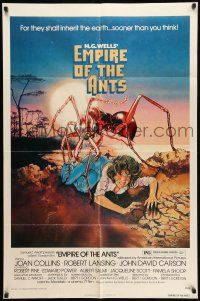8f236 EMPIRE OF THE ANTS 1sh '77 H.G. Wells, great Drew Struzan art of monster attacking!