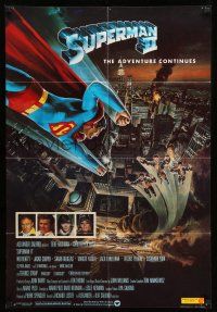8f854 SUPERMAN II English 1sh '81 Christopher Reeve, Terence Stamp, great Goozee art over NYC!