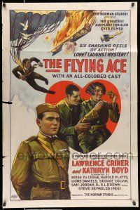 8f277 FLYING ACE 1sh '26 cool all-black aviation, the greatest airplane thriller ever produced!