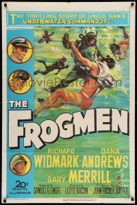 8f298 FROGMEN 1sh '51 the thrilling story of Uncle Sam's underwater scuba diver commandos!