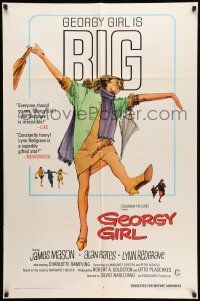 8f316 GEORGY GIRL 1sh '66 Lynn Redgrave, James Mason, Alan Bates, Charlotte Rampling!