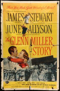 8f332 GLENN MILLER STORY 1sh '54 James Stewart in the title role, June Allyson, Louis Armstrong!