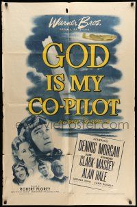 8f336 GOD IS MY CO-PILOT 1sh '45 Dane Clark & Dennis Morgan as World War II Flying Tigers!
