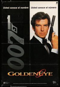 8f341 GOLDENEYE Spanish/U.S. export teaser DS 1sh '95 Pierce Brosnan as secret agent James Bond 007