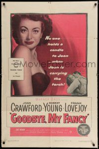 8f346 GOODBYE MY FANCY 1sh '51 no one holds a candle to Joan Crawford & Robert Young!