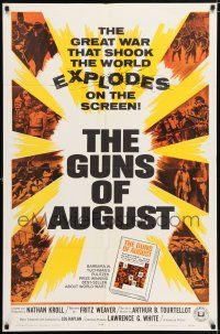8f367 GUNS OF AUGUST 1sh '64 World War I documentary, narrated by Fritz Weaver!