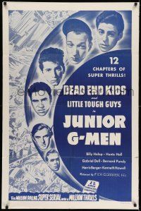 8f471 JUNIOR G-MEN 1sh R48 Huntz Hall, The Dead End Kids & Little Tough Guys serial!
