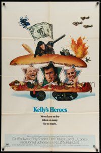 8f472 KELLY'S HEROES style B 1sh '70 Clint Eastwood, Telly Savalas, Don Rickles, Donald Sutherland!
