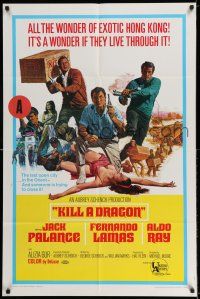 8f478 KILL A DRAGON 1sh '67 Jack Palance, Fernando Lamas, Aldo Ray, cool Allison artwork!