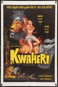 8f489 KWAHERI 1sh '65 wild African shockumentary, artwork of sexy dancer!