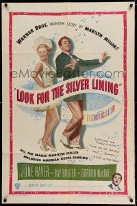 8f520 LOOK FOR THE SILVER LINING 1sh '49 art of June Haver & Ray Bolger dancing, Gordon MacRae