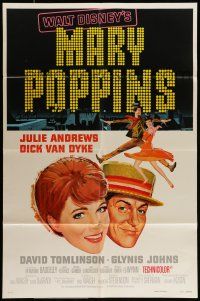 8f551 MARY POPPINS style A 1sh R80 Julie Andrews, Dick Van Dyke, Walt Disney musical classic!