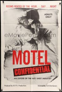 8f576 MOTEL CONFIDENTIAL 1sh '67 the hot sheet industry, rooms by the hour, day, or night!