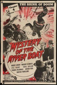 8f586 MYSTERY OF THE RIVER BOAT chapter 4 1sh '44 Robert Lowery, Lyle Talbot, The Fatal Plunge!