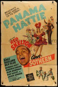 8f629 PANAMA HATTIE style D 1sh '42 art of laughing sailor Red Skelton & sexy dancer Ann Sothern!