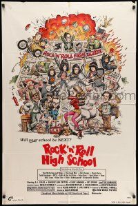 8f722 ROCK 'N' ROLL HIGH SCHOOL 1sh '79 artwork of the Ramones by William Stout!