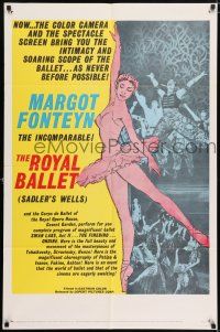 8f729 ROYAL BALLET 1sh '60 artwork of incomparable ballerina Margot Fonteyn!