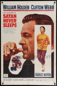 8f741 SATAN NEVER SLEEPS 1sh '62 Leo McCarey, William Holden, Clifton Webb, France Nuyen