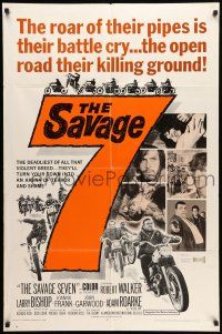 8f743 SAVAGE SEVEN 1sh '68 AIP, bad bikers, the open road their killing ground!