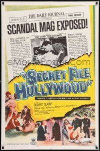 8f757 SECRET FILE HOLLYWOOD 1sh '61 Robert Clarke, sexy girls, scandal mag exposed!
