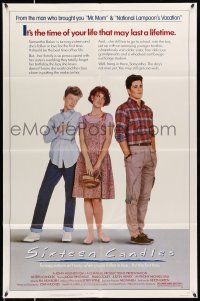8f794 SIXTEEN CANDLES 1sh '84 Molly Ringwald, Anthony Michael Hall, directed by John Hughes!