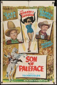 8f810 SON OF PALEFACE 1sh '52 Roy Rogers & Trigger, Bob Hope, sexy Jane Russell!