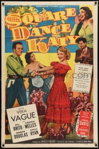 8f819 SQUARE DANCE KATY 1sh '50 Vera Vague, Jimmie Davis & his Sunshine Band!