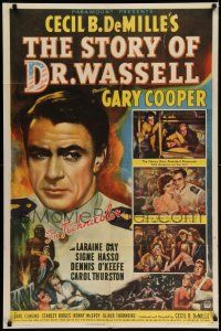 8f837 STORY OF DR. WASSELL style A 1sh '44 close up of soldier Gary Cooper, Cecil B. DeMille!