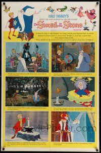 8f861 SWORD IN THE STONE style B 1sh '64 Disney's cartoon story of King Arthur & Merlin the Wizard!