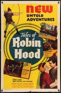 8f868 TALES OF ROBIN HOOD revised 1sh '51 Robert Clarke in the title role, Mary Hatcher!