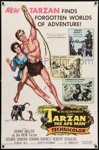 8f873 TARZAN THE APE MAN 1sh '59 Edgar Rice Burroughs, Denny Miller & sexy Joanna Barnes!