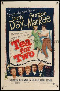 8f877 TEA FOR TWO 1sh '50 Doris Day & MacRae hitch their lovin' to a song & take everyone along!