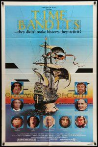 8f905 TIME BANDITS 1sh '81 John Cleese, Sean Connery, art by director Terry Gilliam!