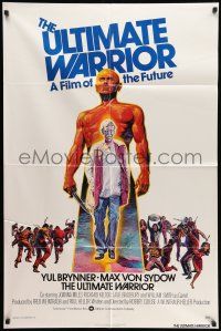 8f923 ULTIMATE WARRIOR int'l 1sh '75 cool artwork of Yul Brynner, Max Von Sydow