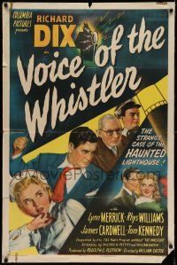 8f942 VOICE OF THE WHISTLER 1sh '45 Richard Dix investigates a haunted honeymoon for murder!