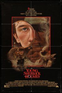 8f993 YOUNG SHERLOCK HOLMES 1sh '85 Steven Spielberg, Nicholas Rowe, really cool detective art!