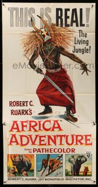 8g589 AFRICA ADVENTURE 3sh '54 this is the REAL Africa, the living jungle, wild native image!