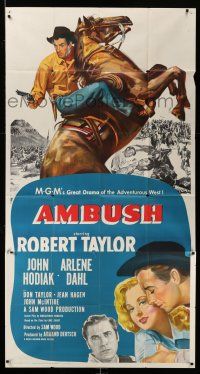 8g594 AMBUSH 3sh '50 Robert Taylor, Arlene Dahl, John Hodiak, cowboys & Indians!