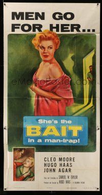 8g610 BAIT 3sh '54 men go for sexy bad girl Cleo Moore, she's the Bait in a man-trap, rare!