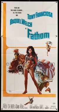 8g683 FATHOM 3sh '67 full-length art of sexy Raquel Welch in scuba gear & action montage!