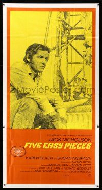 8g688 FIVE EASY PIECES int'l 3sh '70 great close up of Jack Nicholson, directed by Bob Rafelson!