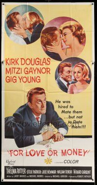 8g695 FOR LOVE OR MONEY 3sh '63 great images of Kirk Douglas, Mitzi Gaynor & sexy girls!