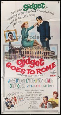 8g704 GIDGET GOES TO ROME 3sh '63 James Darren & Cindy Carol by Italy's Colisseum!
