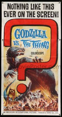 8g709 GODZILLA VS. THE THING 3sh '64 Toho sci-fi, best monster art, how much terror can you stand!